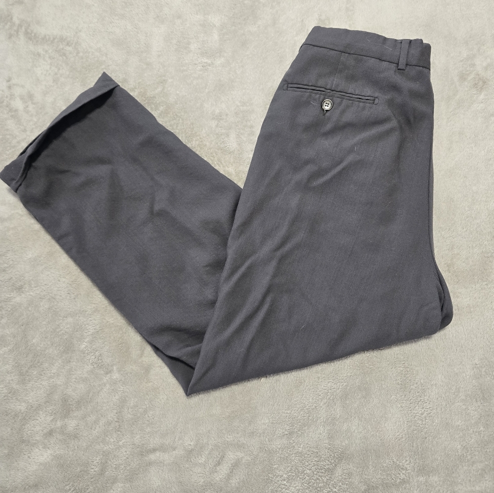 Today's Man 100% Wool Dress Pants Trousers Mens Sz 32×26(hemmed) Olive Green